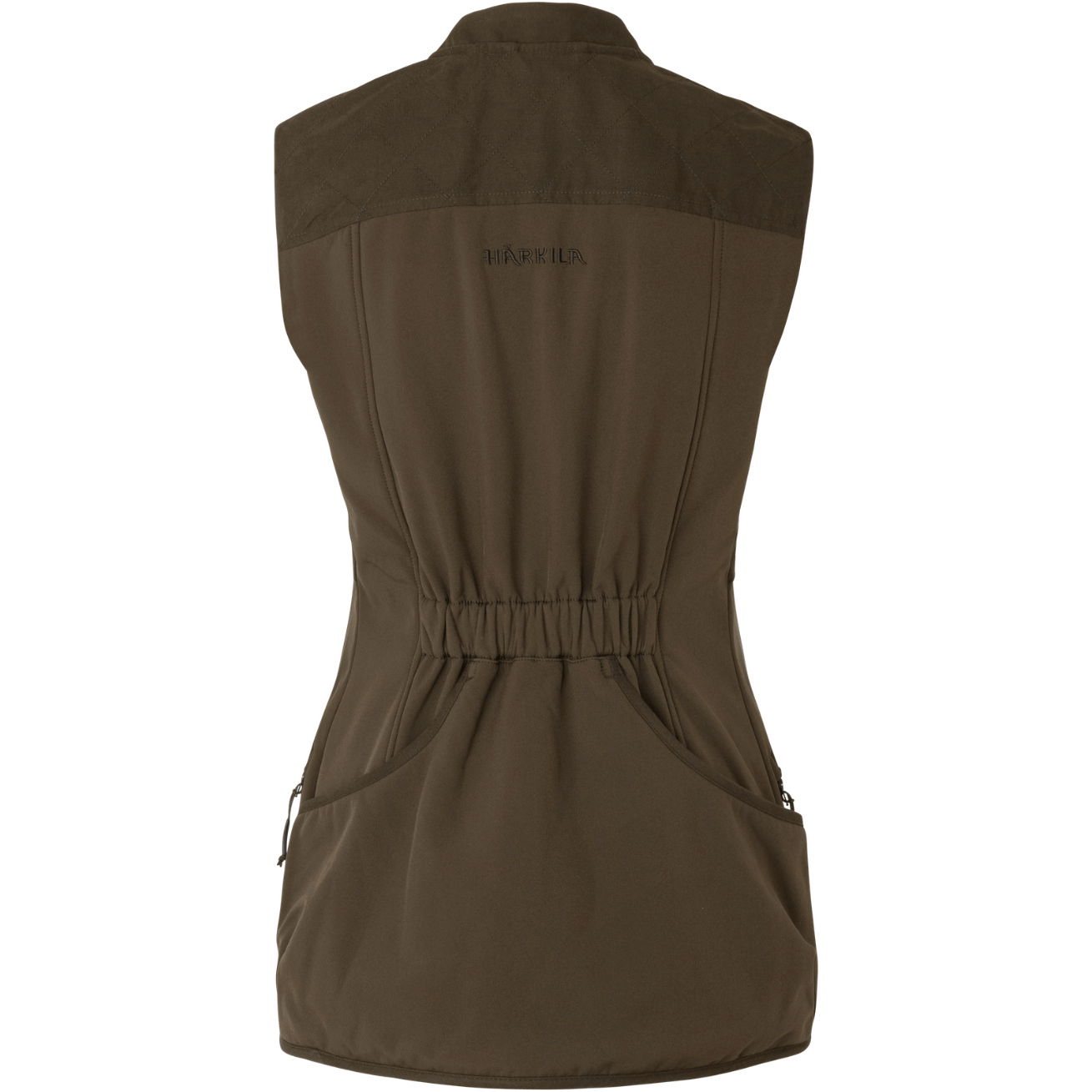 2026 Harkila Womens Skye Shooting Waistcoat 117450022004 - Willow Green / Shadow Brown